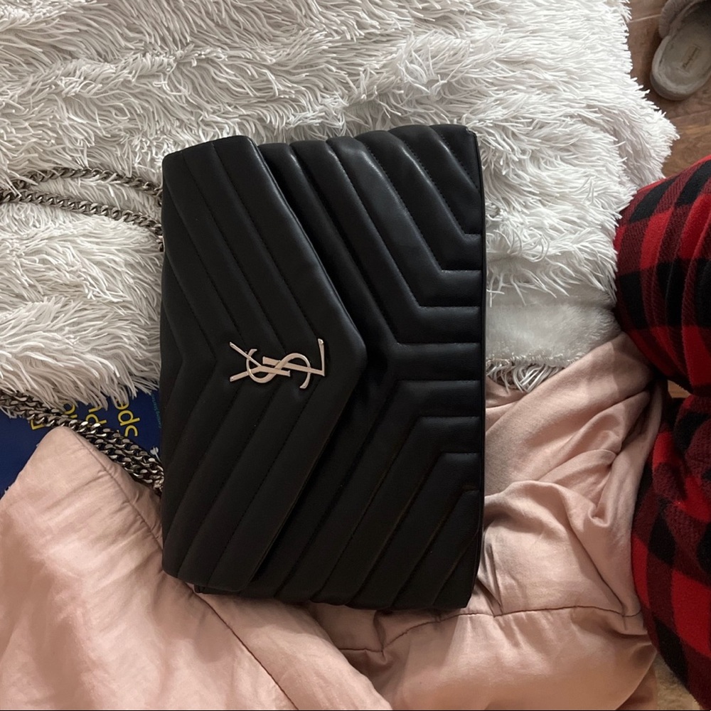 Black sheepskin YSL bag